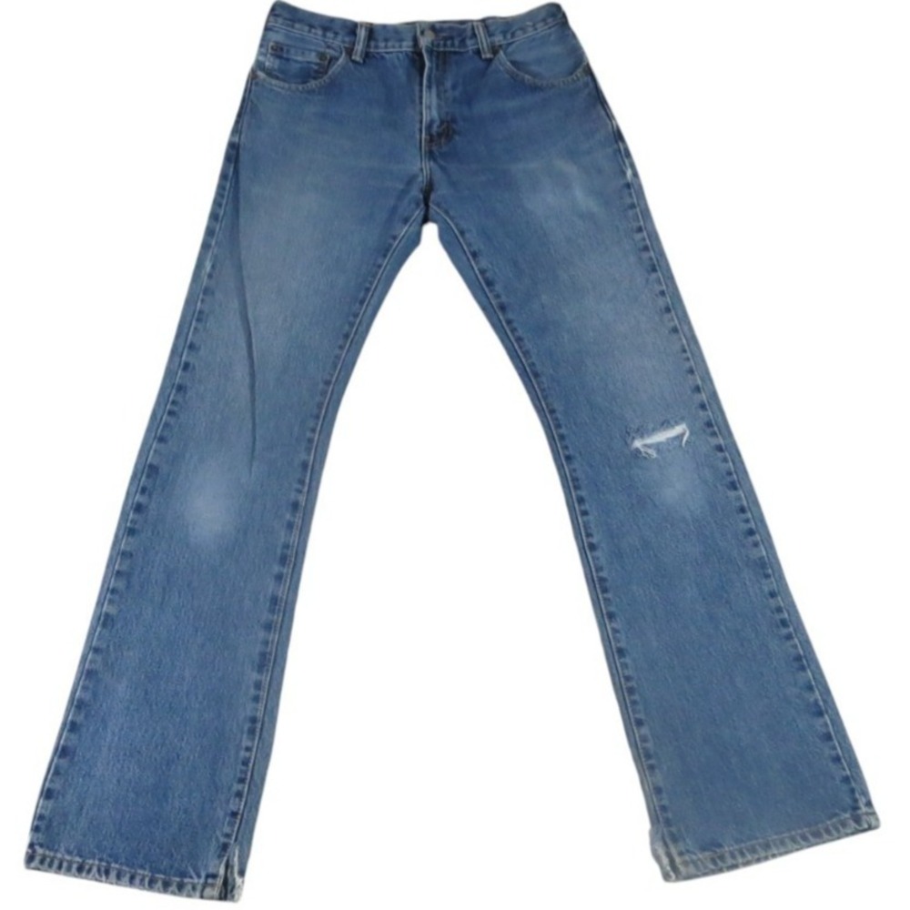 Levis 517 Jeans Mens 30x34 Blue Denim Slim Bootcut Distressed Medium Wash Pants